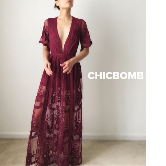 CHICBOMB Dresses & Skirts - FESTIVAL Very sexy deep V dress. LAST PIECE